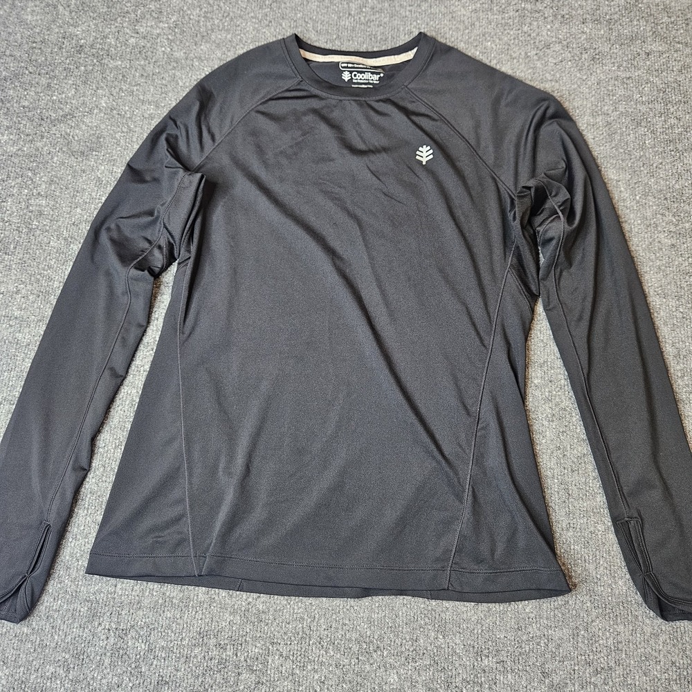 Coolibar Women's Devi Longsleeve Fitness Tshirt Size Small Black UPF 50